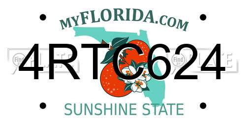 4RTC624 Florida License Plate