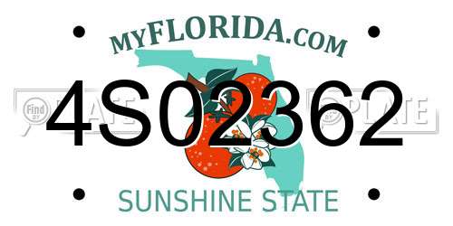 4S02362 Florida License Plate