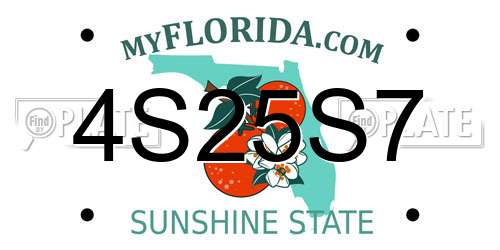 4S25S7 Florida License Plate