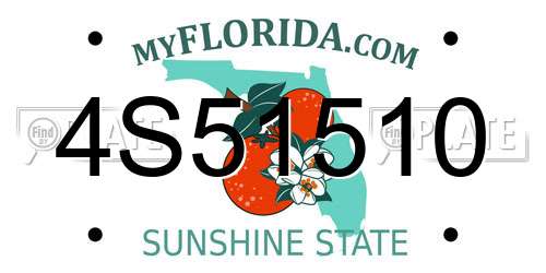 4S51510 Florida License Plate