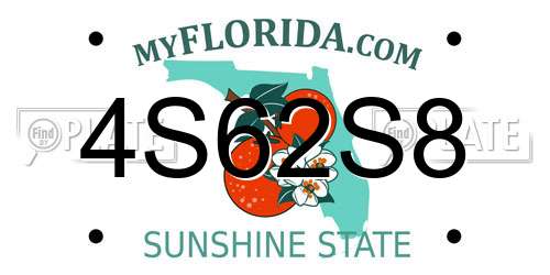 4S62S8 Florida License Plate