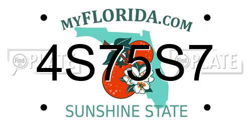 4S75S7 Florida License Plate
