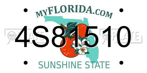 4S81510 Florida License Plate