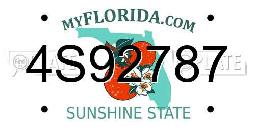 4S92787 Florida License Plate