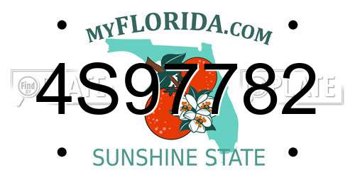 4S97782 Florida License Plate