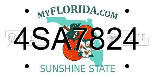 4SA7824 Florida License Plate