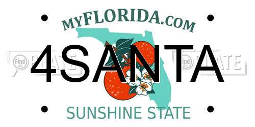 4SANTA Florida License Plate