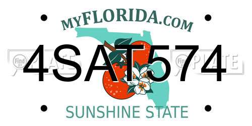 4SAT574 Florida License Plate