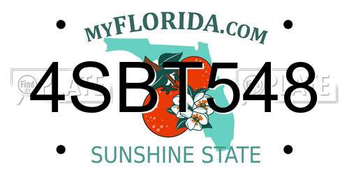 4SBT548 Florida License Plate