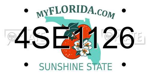 4SE1126 Florida License Plate