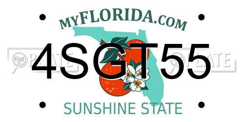 4SGT55 Florida License Plate