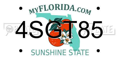 4SGT85 Florida License Plate