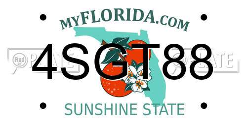 4SGT88 Florida License Plate