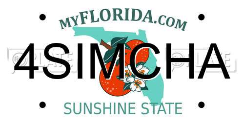 4SIMCHA Florida License Plate