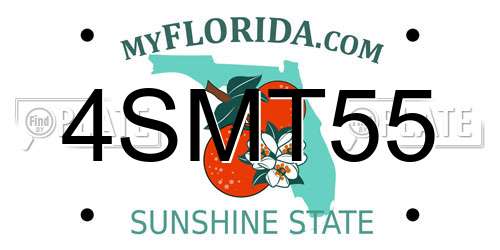 4SMT55 Florida License Plate