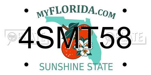 4SMT58 Florida License Plate