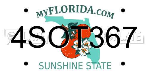 4SOT367 Florida License Plate