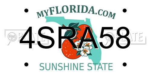 4SRA58 Florida License Plate
