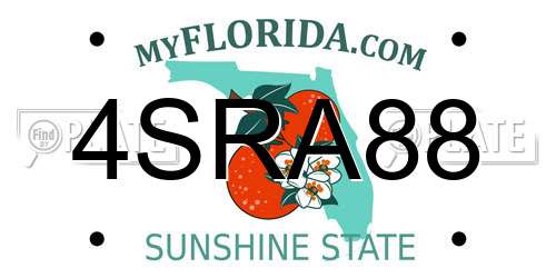 4SRA88 Florida License Plate