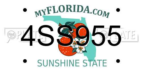 4SS955 Florida License Plate