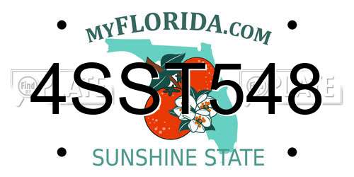 4SST548 Florida License Plate