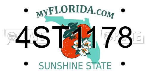 4ST1178 Florida License Plate