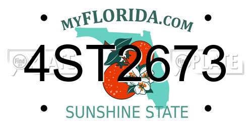 4ST2673 Florida License Plate