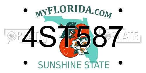 4ST587 Florida License Plate