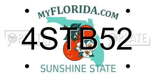 4STB52 Florida License Plate
