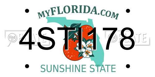 4STI178 Florida License Plate
