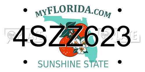 4SZZ623 Florida License Plate