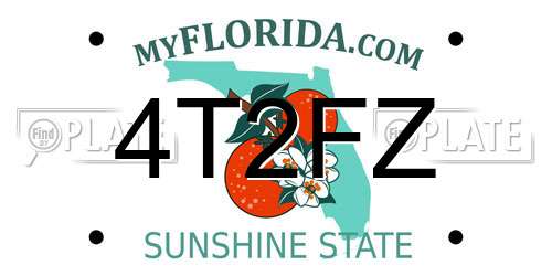 4T2FZ Florida License Plate