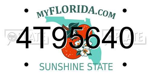 4T95640 Florida License Plate