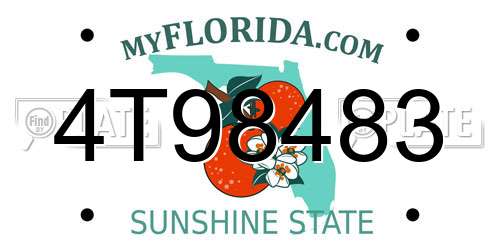 4T98483 Florida License Plate