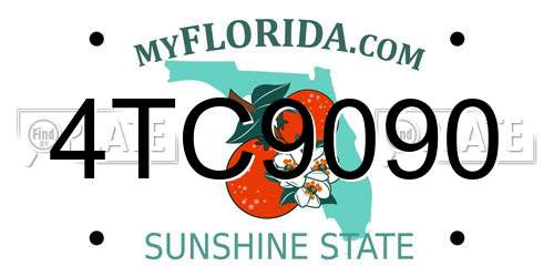 4TC9090 Florida License Plate