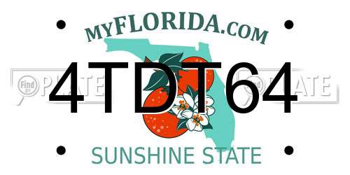 4TDT64 Florida License Plate