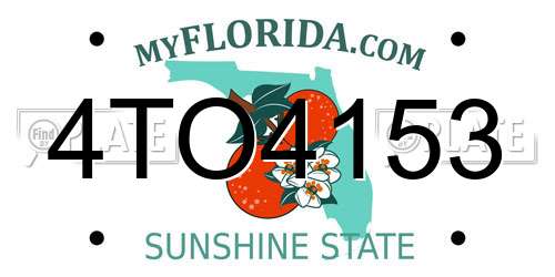 4TO4153 Florida License Plate