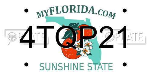 4TQP21 Florida License Plate