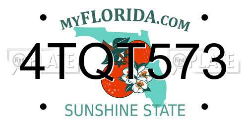 4TQT573 Florida License Plate