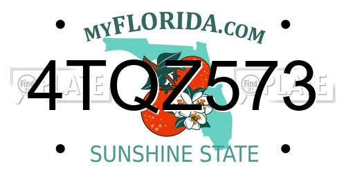 4TQZ573 Florida License Plate