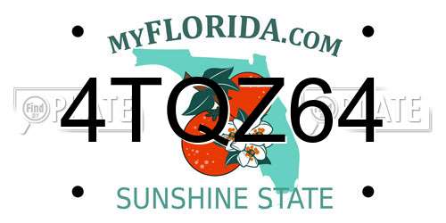 4TQZ64 Florida License Plate