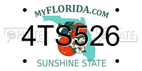 4TS526 Florida License Plate