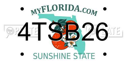 4TSB26 Florida License Plate