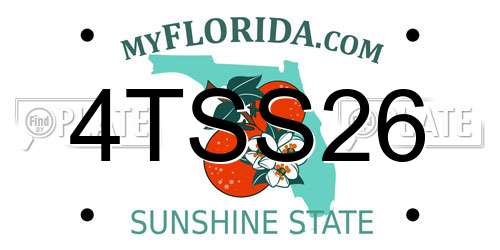 4TSS26 Florida License Plate