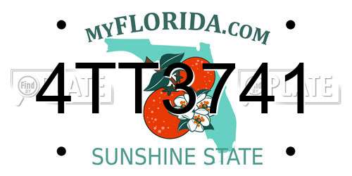 4TT3741 Florida License Plate