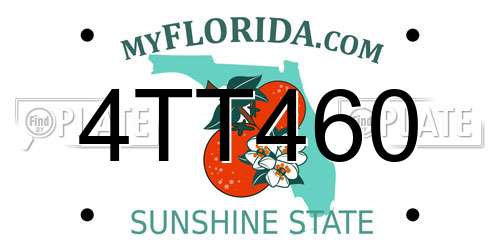 4TT460 Florida License Plate