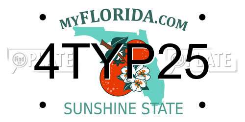 4TYP25 Florida License Plate
