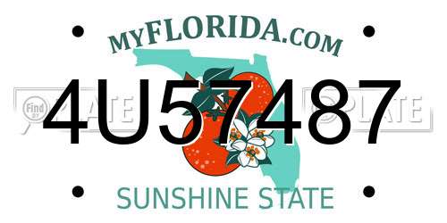 4U57487 Florida License Plate