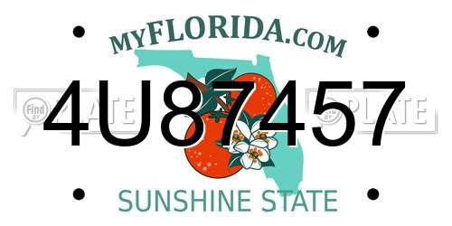 4U87457 Florida License Plate