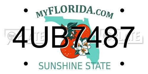 4UB7487 Florida License Plate